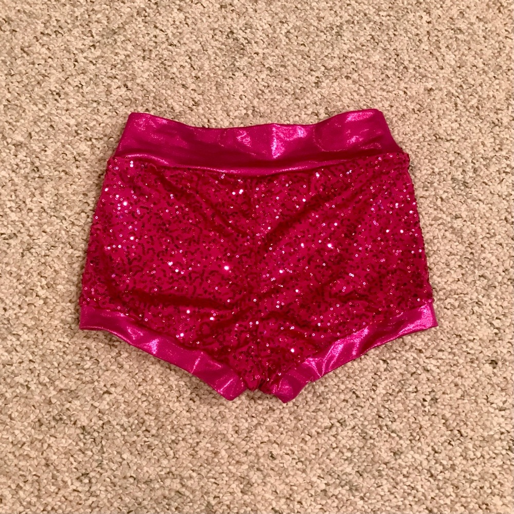 Sequin Hot Pink Dance Shorts